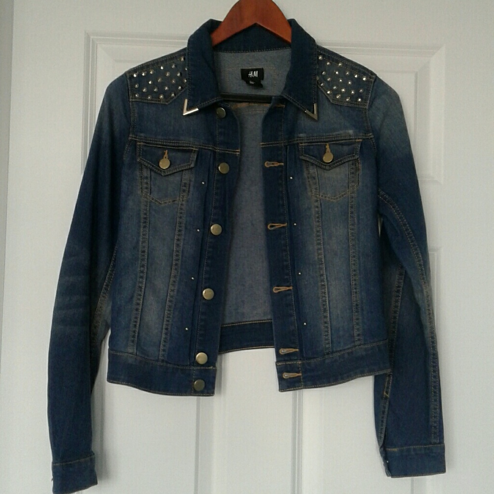H & M NWOT Studded Jean Jacket